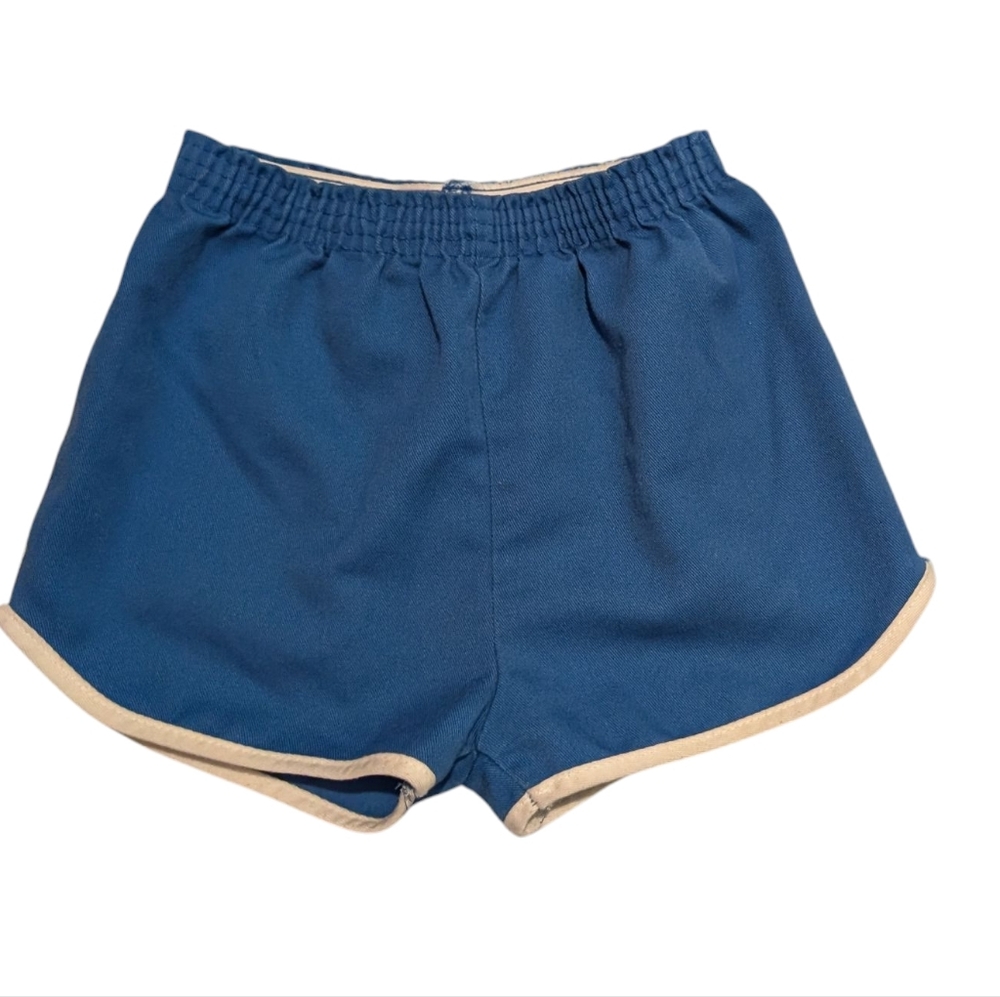 70s 80s Vintage‎ Kids Blue Shorts White Stripes Size 6 USA
